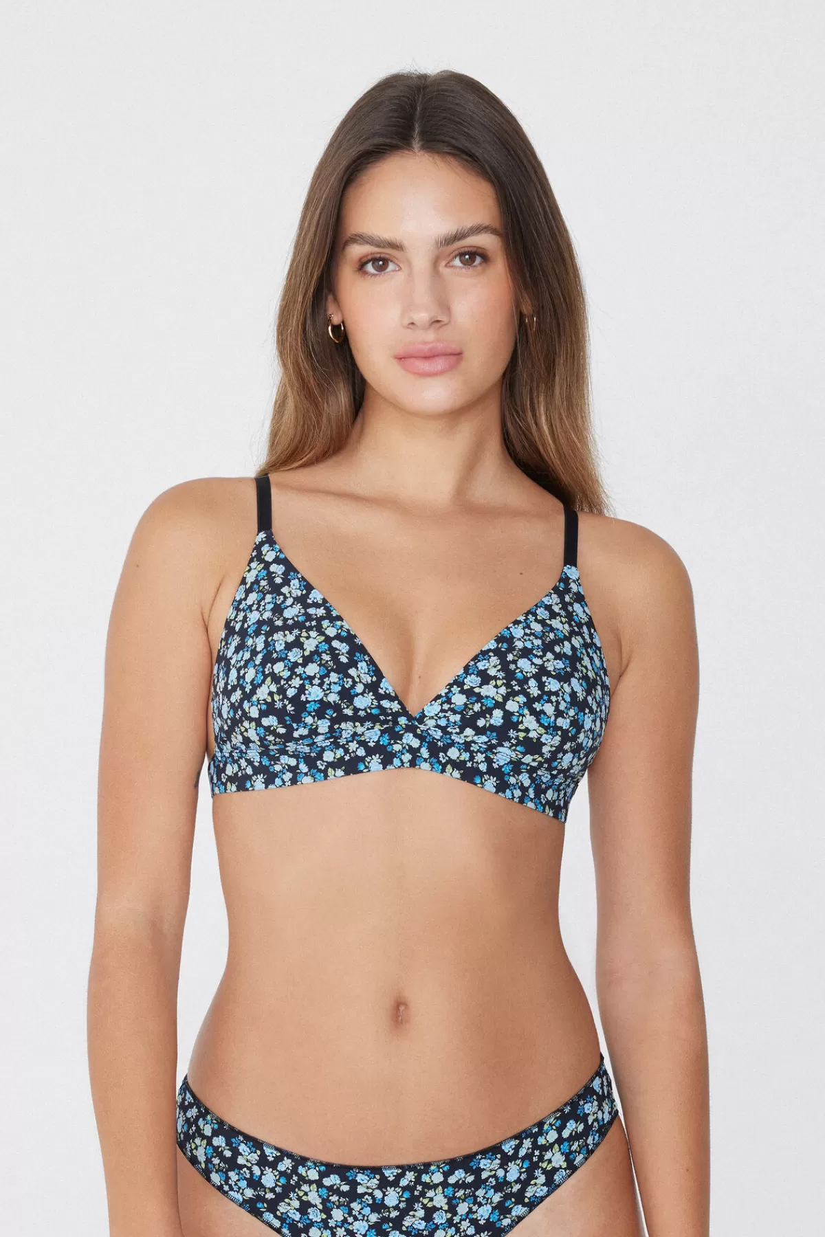 Tezenis Donna - Reggisenino Triangolo Lisbon in Microfibra con Stampa Floreale Leggero