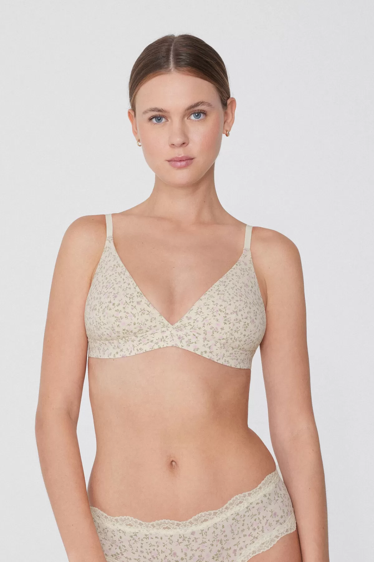 Tezenis Reggiseno Triangolo Donna con Stampa Floreale - Microfibra Comoda Collezione Lisbon per il Comfort Quotidiano