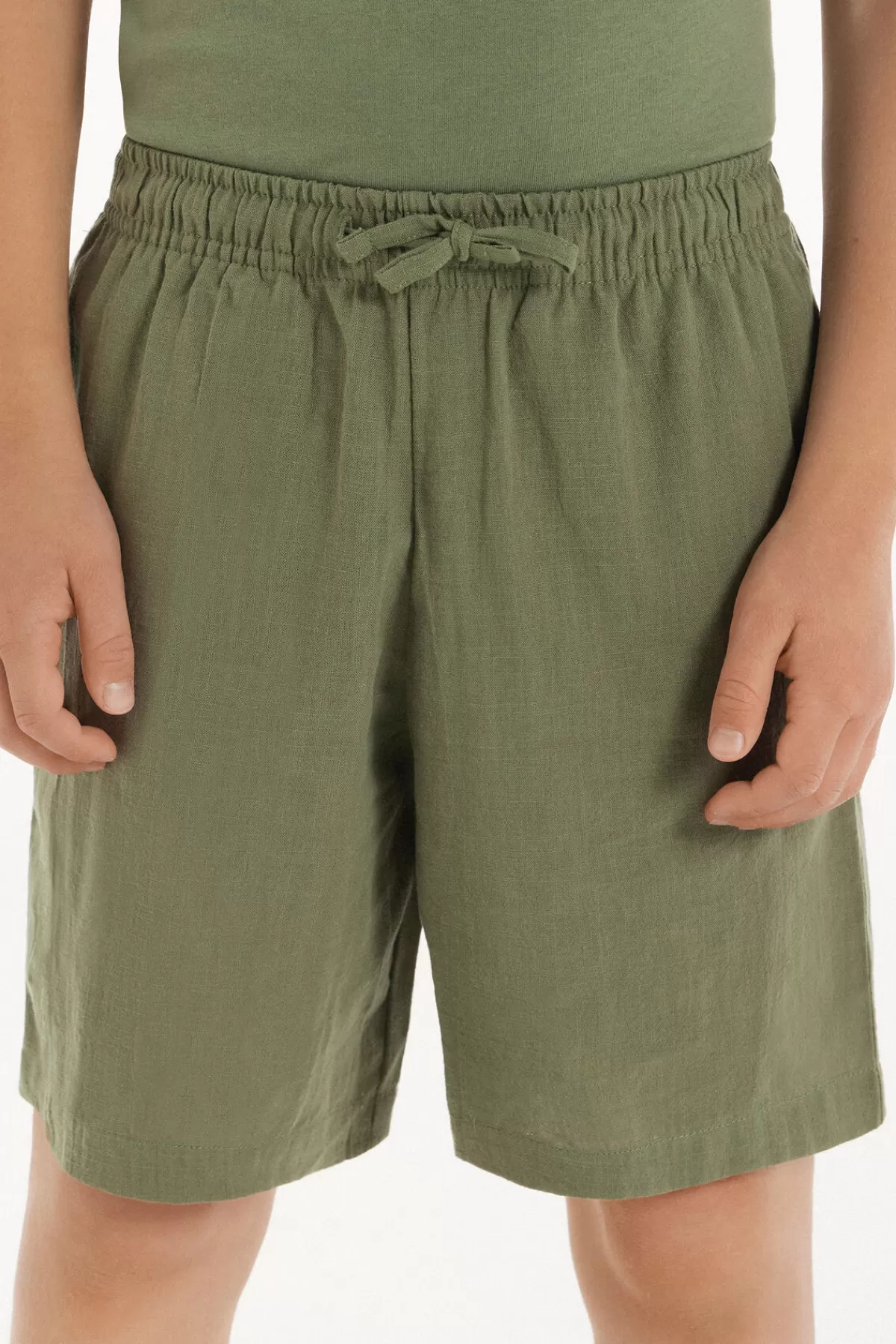 Tezenis Pantaloncini Estivi in Puro Cotone con Regolazione Vita - Ultraleggeri per Bambini

(：，，