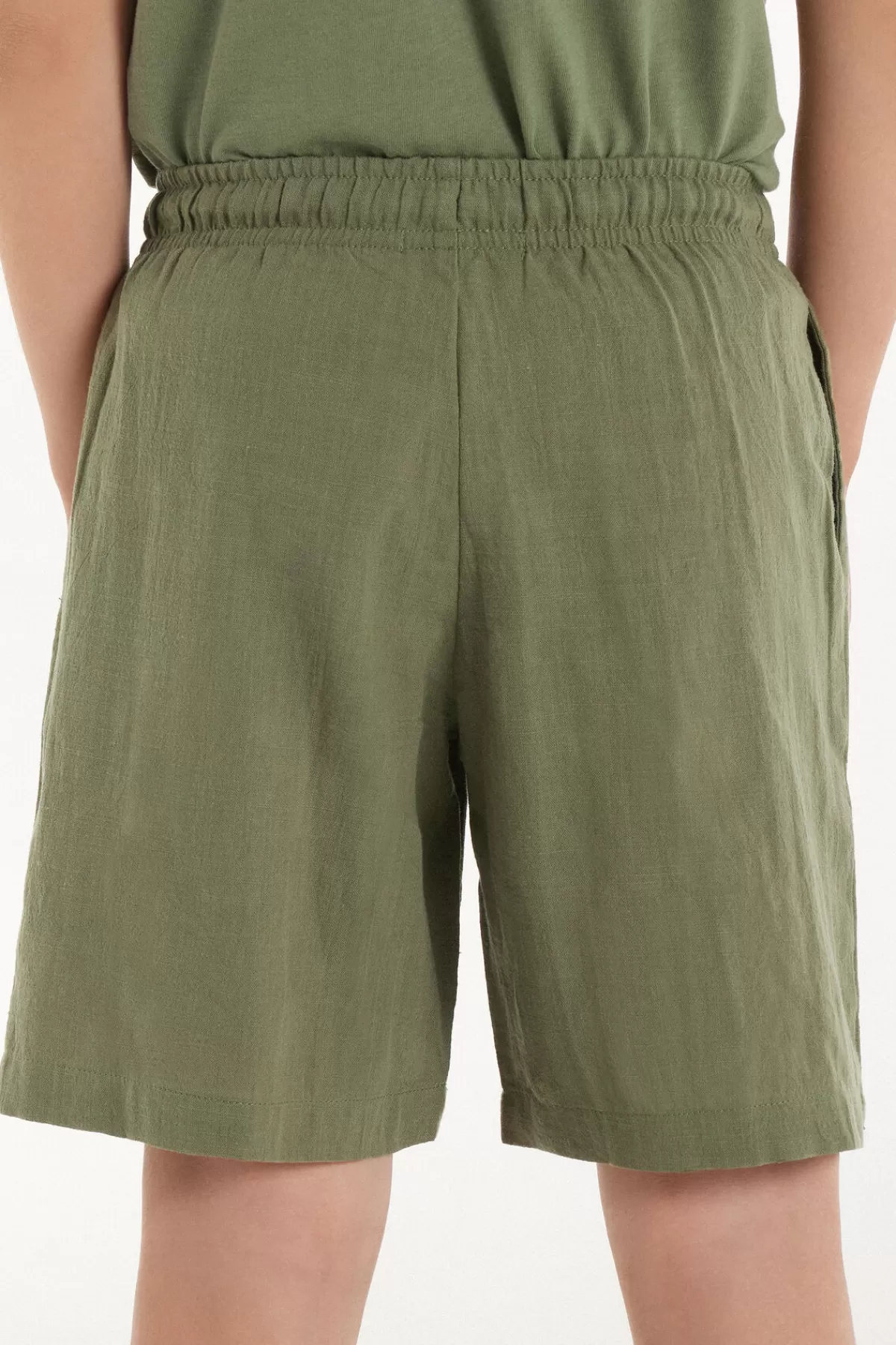 Tezenis Pantaloncini Estivi in Puro Cotone con Regolazione Vita - Ultraleggeri per Bambini

(：，，