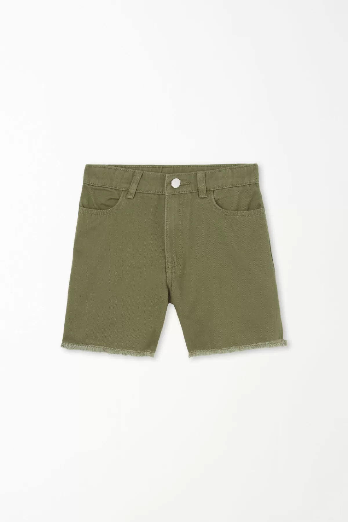 Tezenis Pantaloncini Jeans con Frange - Stile Distrutto e Taglio Corto