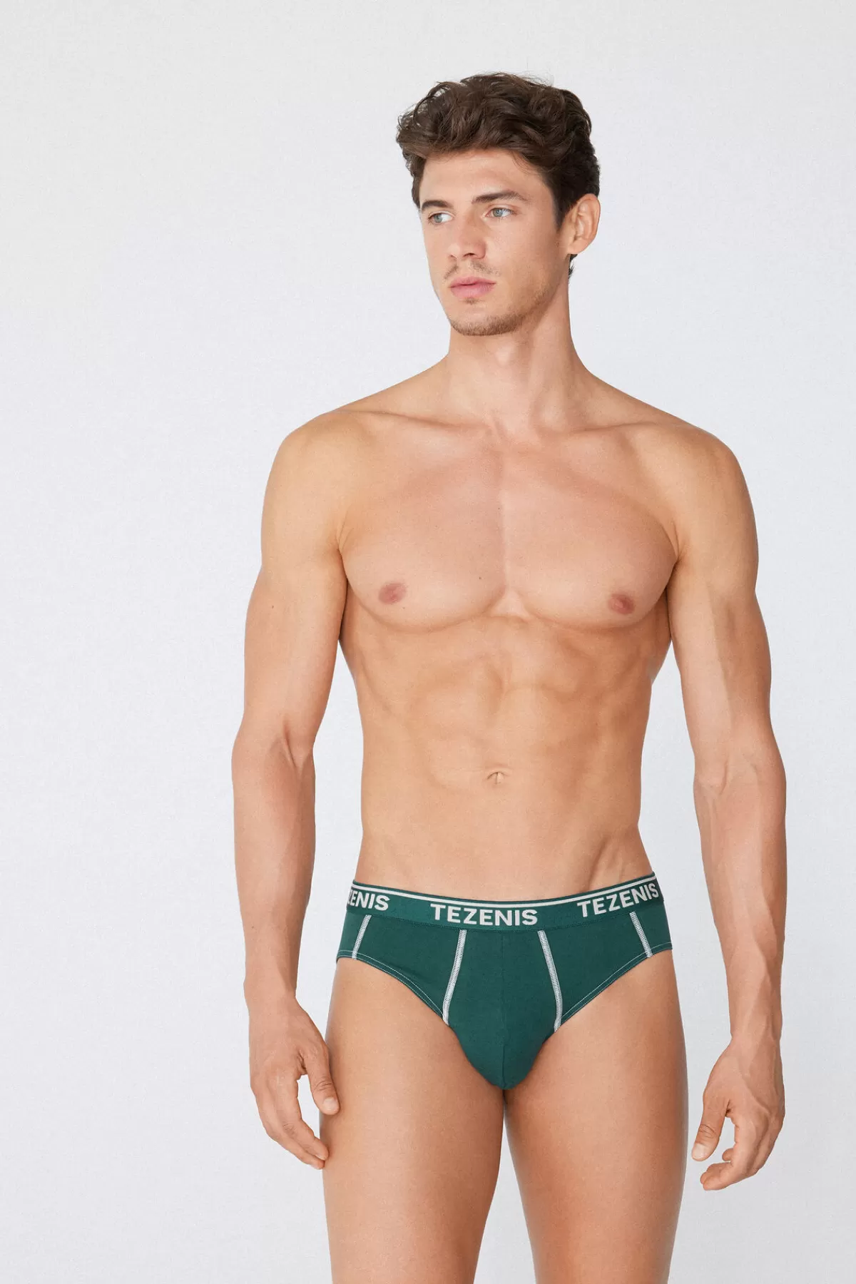 Intimo Uomo Tezenis in Cotone Morbido con Cuciture Decorativi e Marchio Ricamato