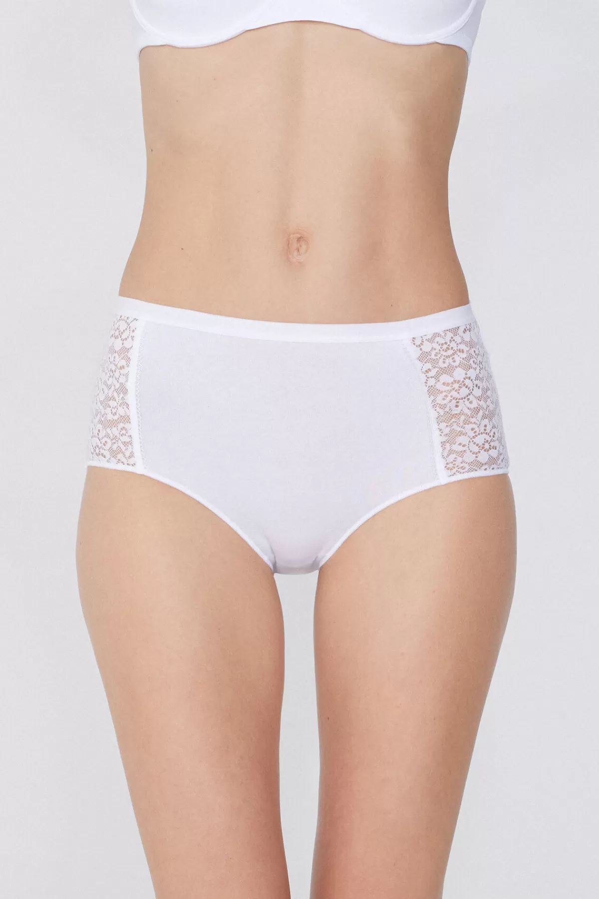 Intimo Femminile Tezenis Life Alta con Rifiniture in Pizzo - Mutandine Comfort in Tessuto Morbido con Fascia Adattabile