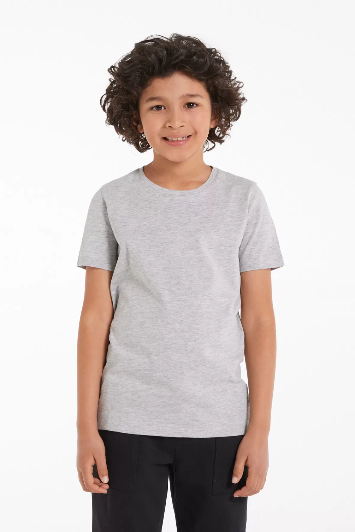 Tezenis Maglietta Unisex per Bambini - Girocollo Basic in Puro Cotone 100%, Morbida e Confortevole per Tutto il Giorno