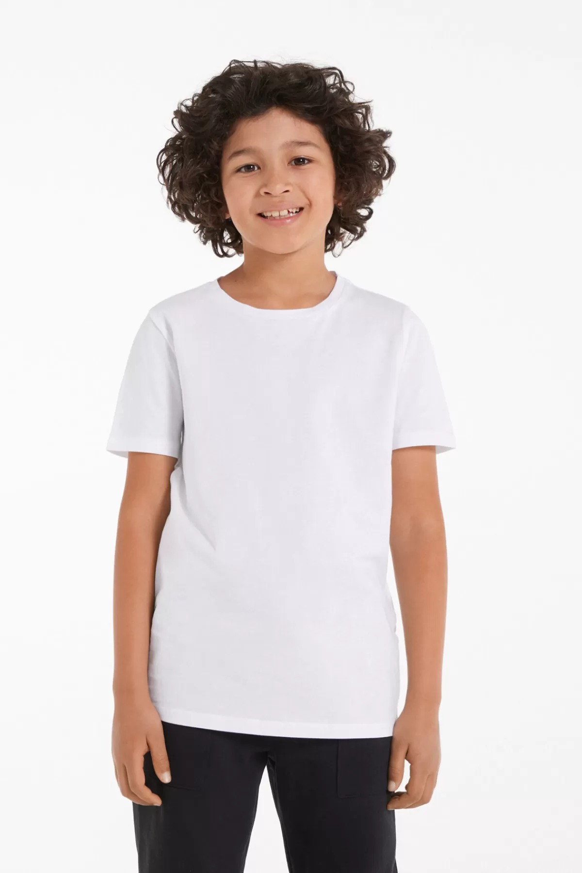 Maglietta Unisex Tezenis in Puro Cotone per Bambini - Modello Classico a Girocollo Confortevole 

(，