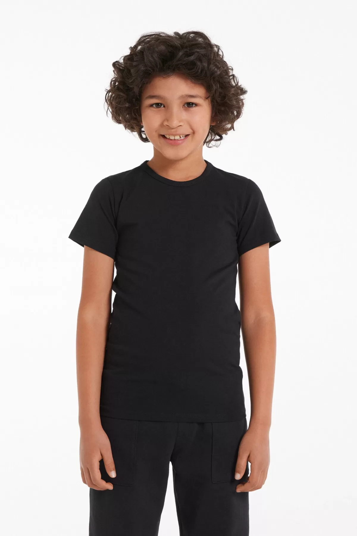 Tezenis Maglietta Essential per Bambini: Girocollo Comodo in Morbido Cotone Elasticizzato Unisex