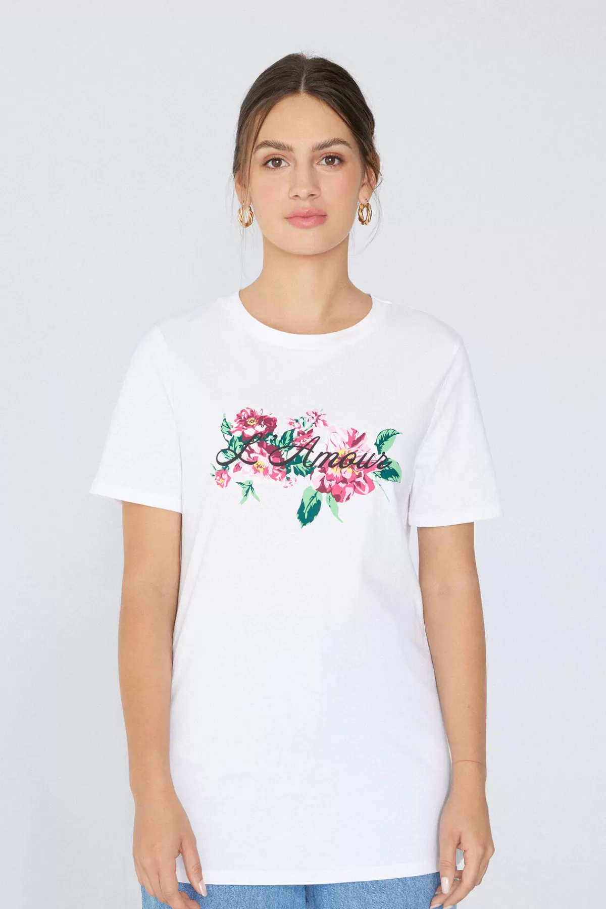 Tezenis Maglietta Donna in Cotone Lavato con Stampa Grafica - Essenziale Casual

(：+，