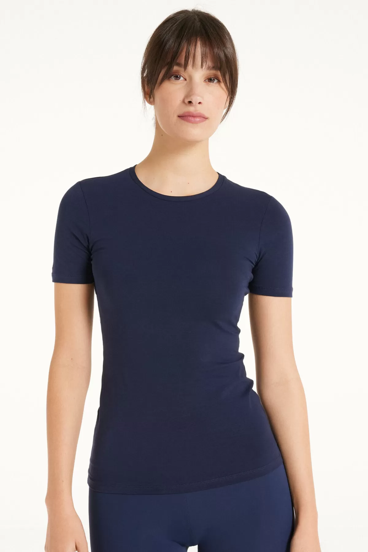 Maglia Femminile Girocollo Tezenis - Cotone Elasticizzato Ultra Morbido, T-Shirt Casual con Taglio Comfort per Look Giornaliero