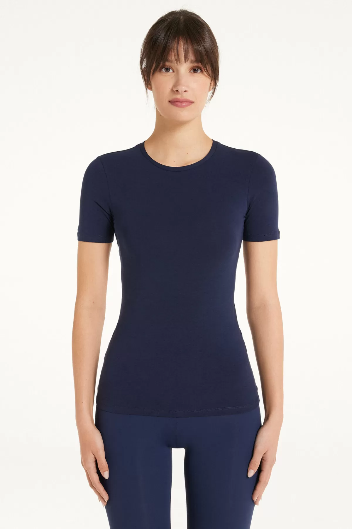 Maglia Femminile Girocollo Tezenis - Cotone Elasticizzato Ultra Morbido, T-Shirt Casual con Taglio Comfort per Look Giornaliero