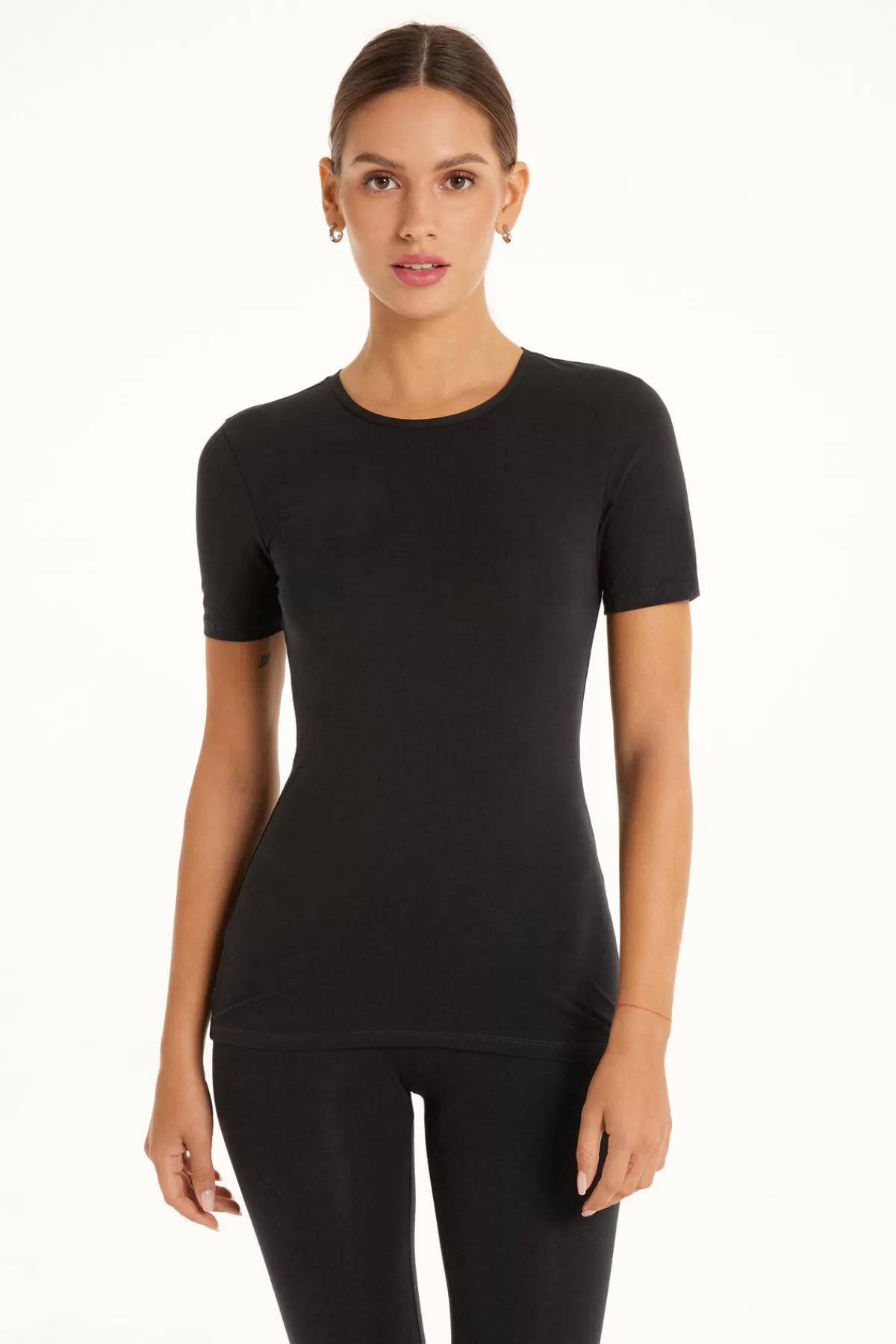 Maglietta Tezenis in cotone elasticizzato ultra morbido - Girocollo comodo per donna

(：，