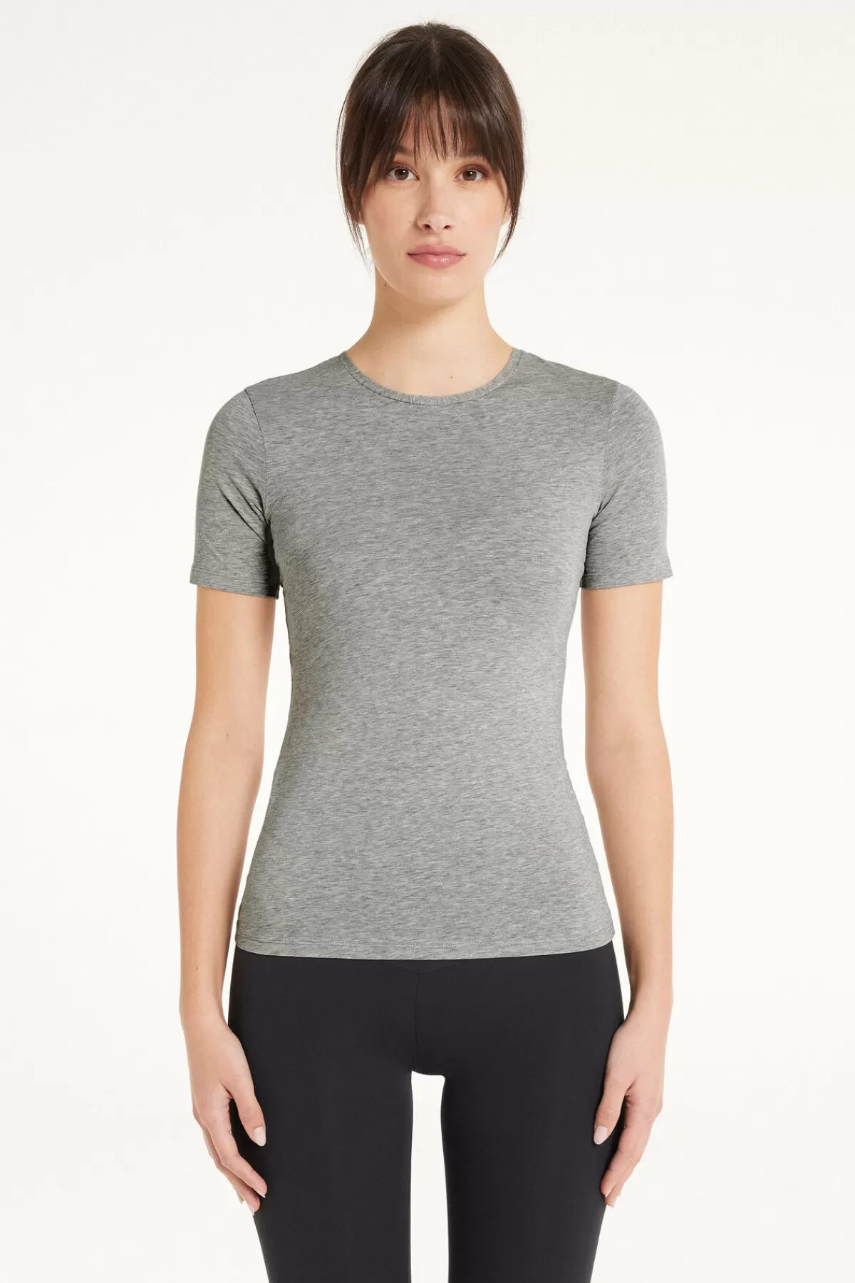 Tezenis Maglietta Donna in Cotone Elasticizzato Ultra Morbido - Comfort Perfetto per Stile Quotidiano e Abbinamenti Versatili