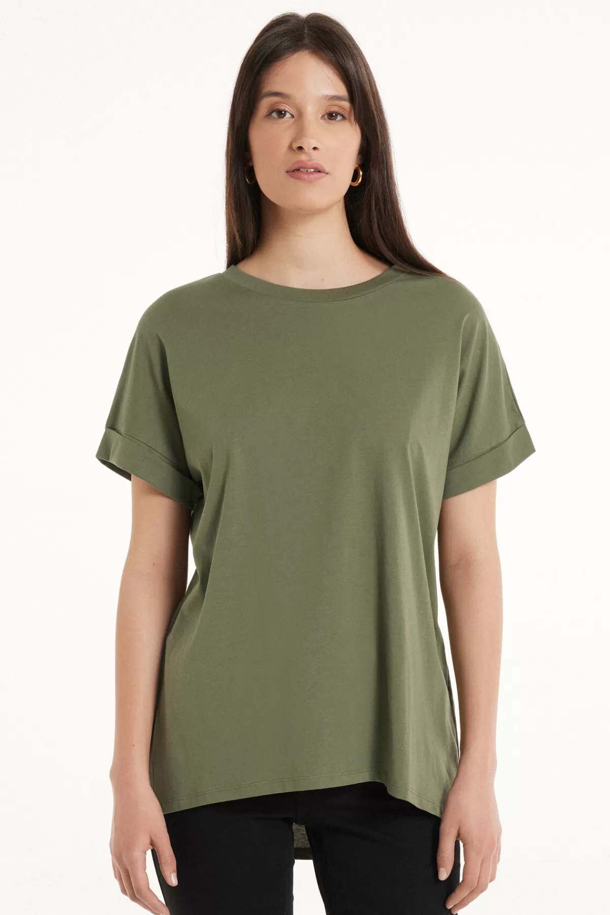 Tezenis Maglietta Donna in Puro Cotone con Maniche Stile Kimono - Comfort e Stile Senza Tempo