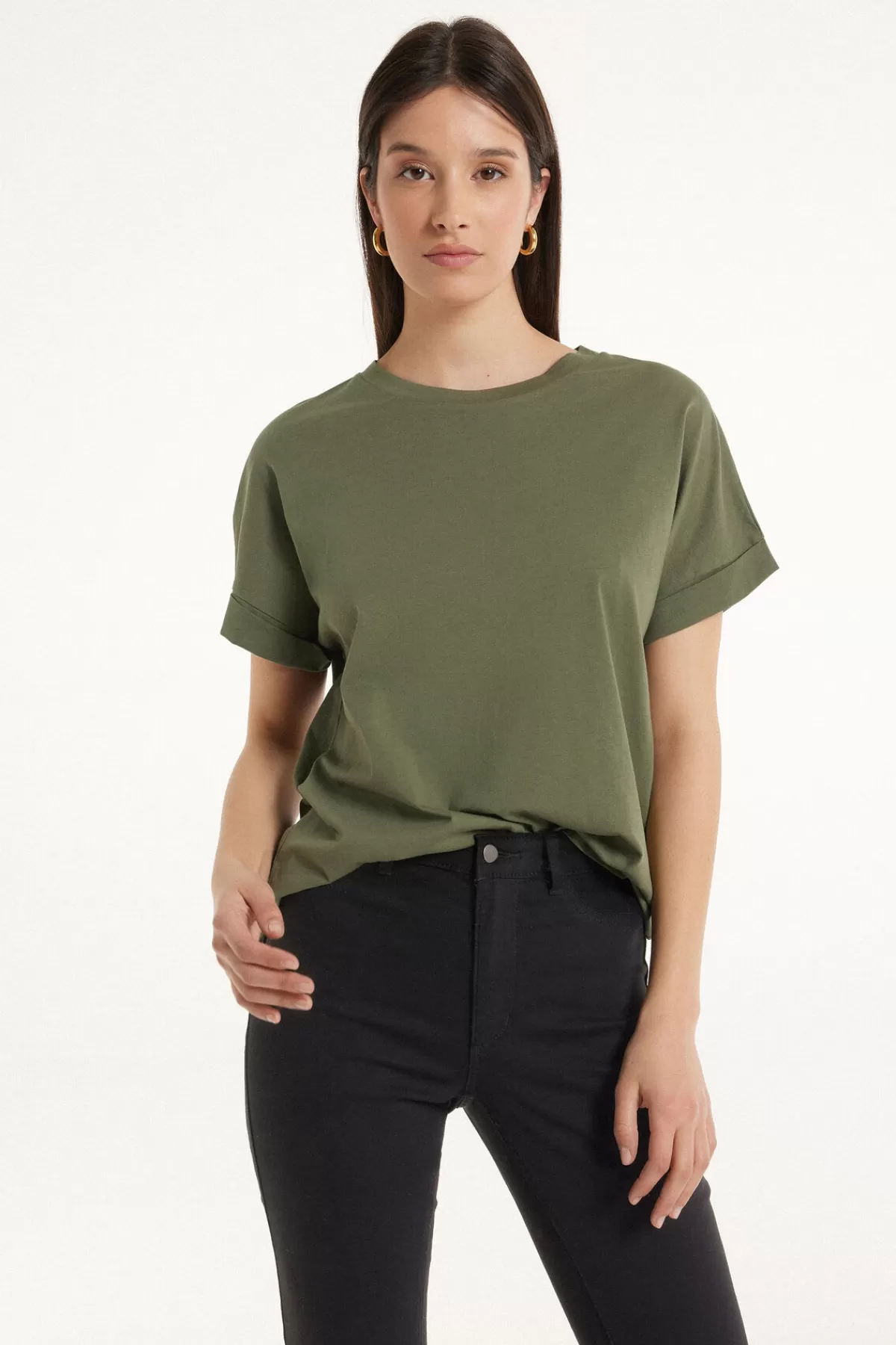 Tezenis Maglietta Donna in Puro Cotone con Maniche Stile Kimono - Comfort e Stile Senza Tempo