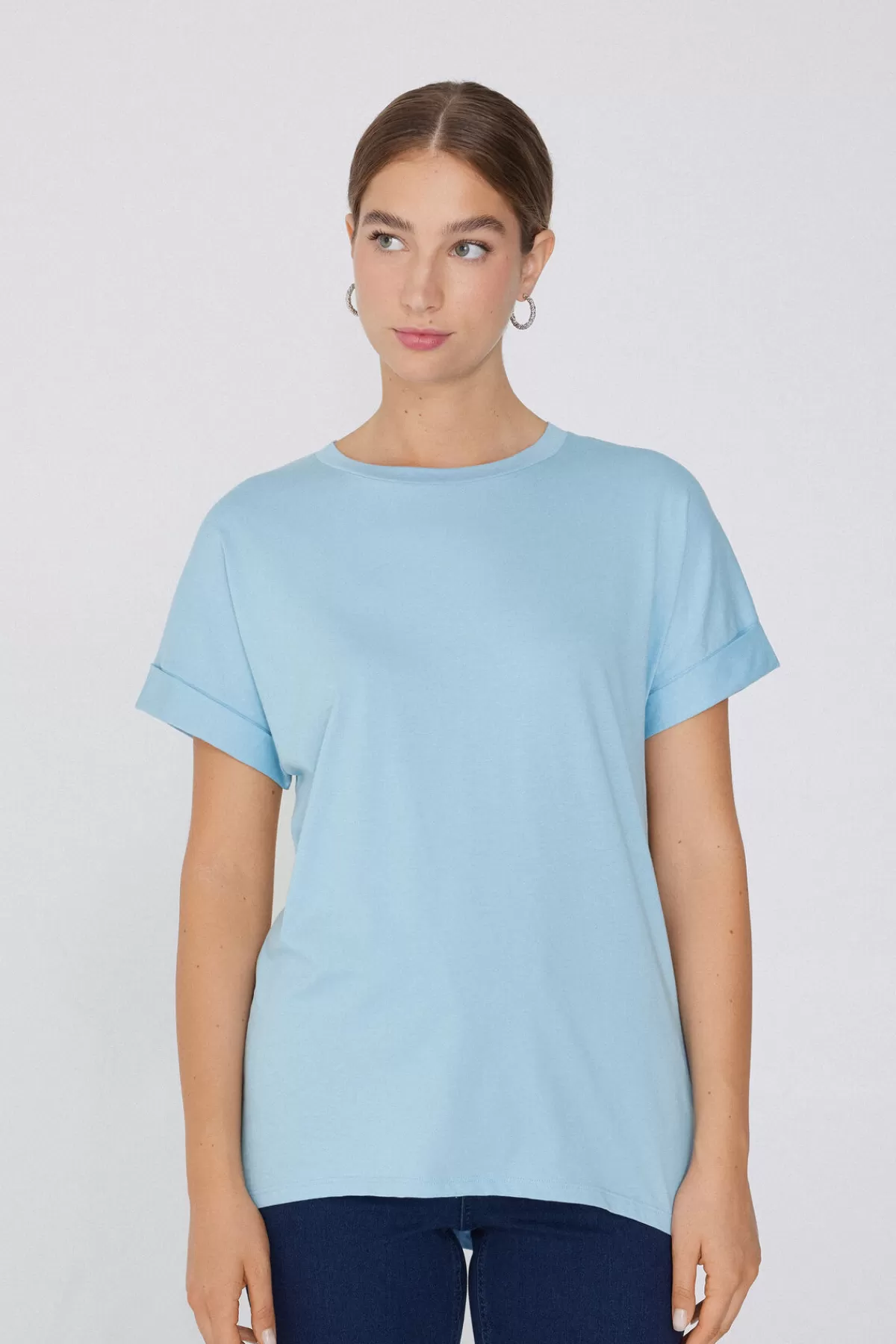 Maglietta in Puro Cotone con Finiture Stile Kimono - Tezenis Design Esclusivo Da Donna