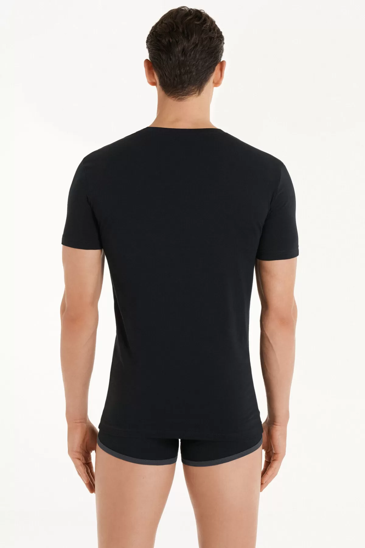 Maglietta Uomo Tezenis con Scollo a V in Cotone Elastico - Comfort e Stile per Tutto il Giorno