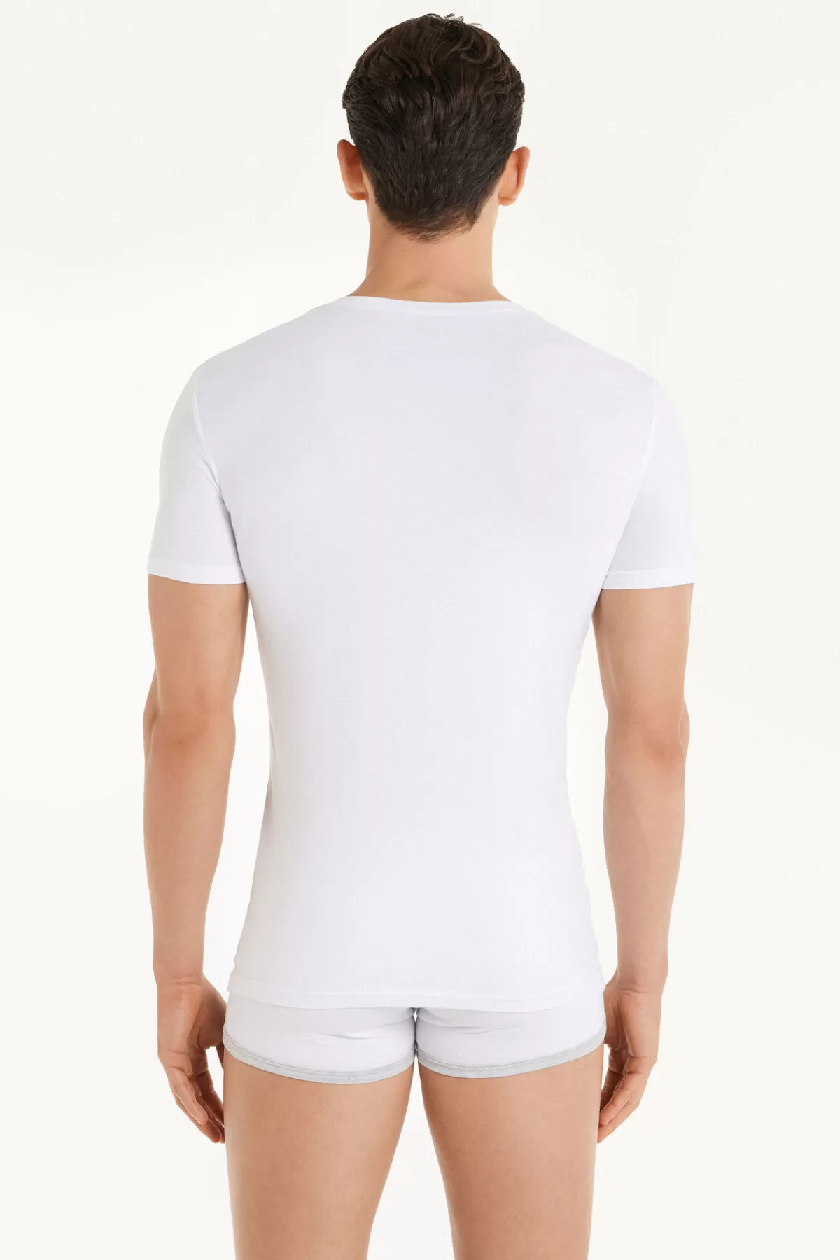 Tezenis Maglietta Uomo Scollo a V in Cotone Morbido - T-Shirt Essentials per Stile Quotidiano

（：，，，