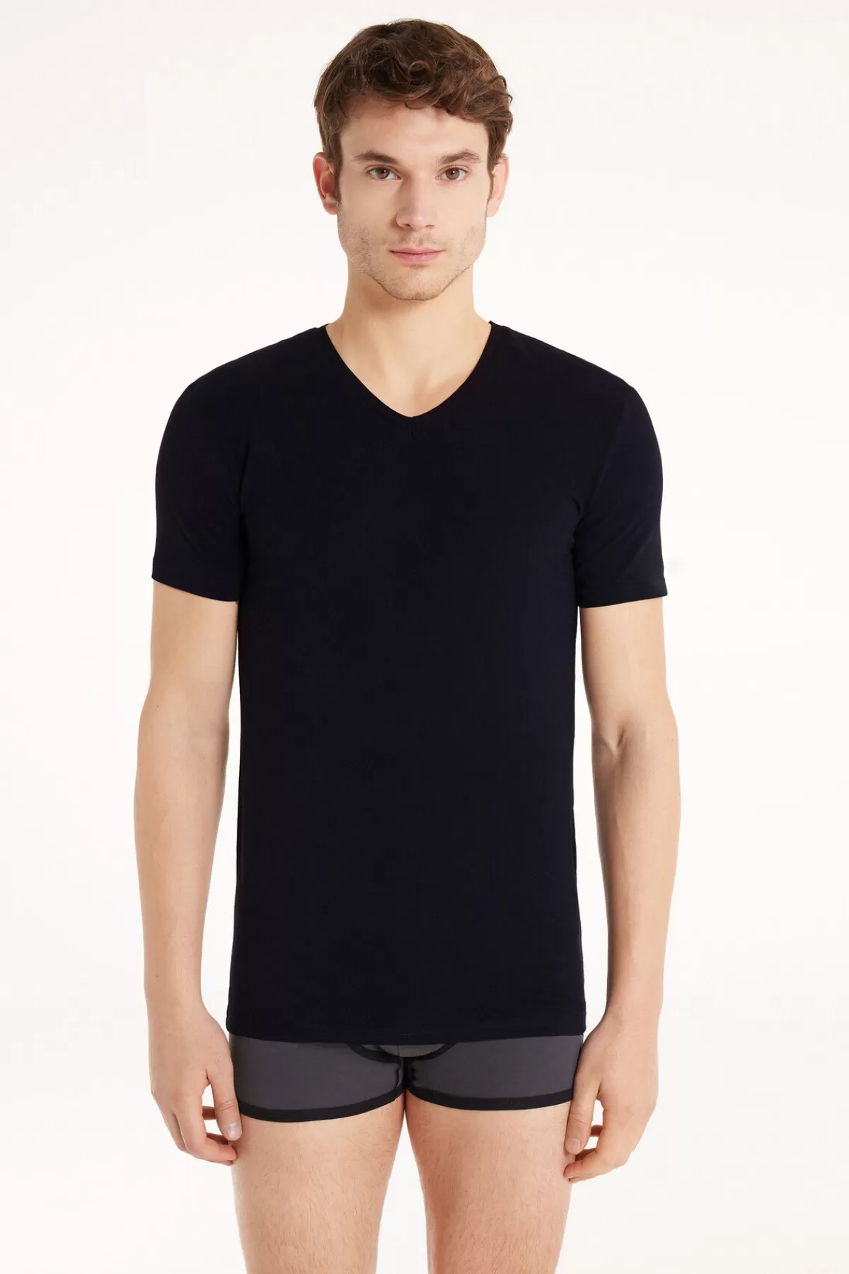 Maglietta Con Scollo a V in Cotone Elasticizzato Confortevole - Tezenis Da Uomo