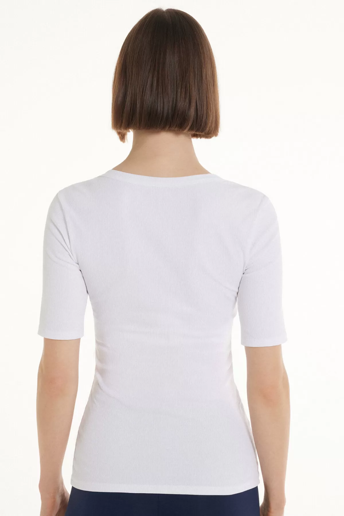 Maglietta Donna con Scollo a Barchetta - Cotone Rigato Leggero, Tezenis Collection Estivo