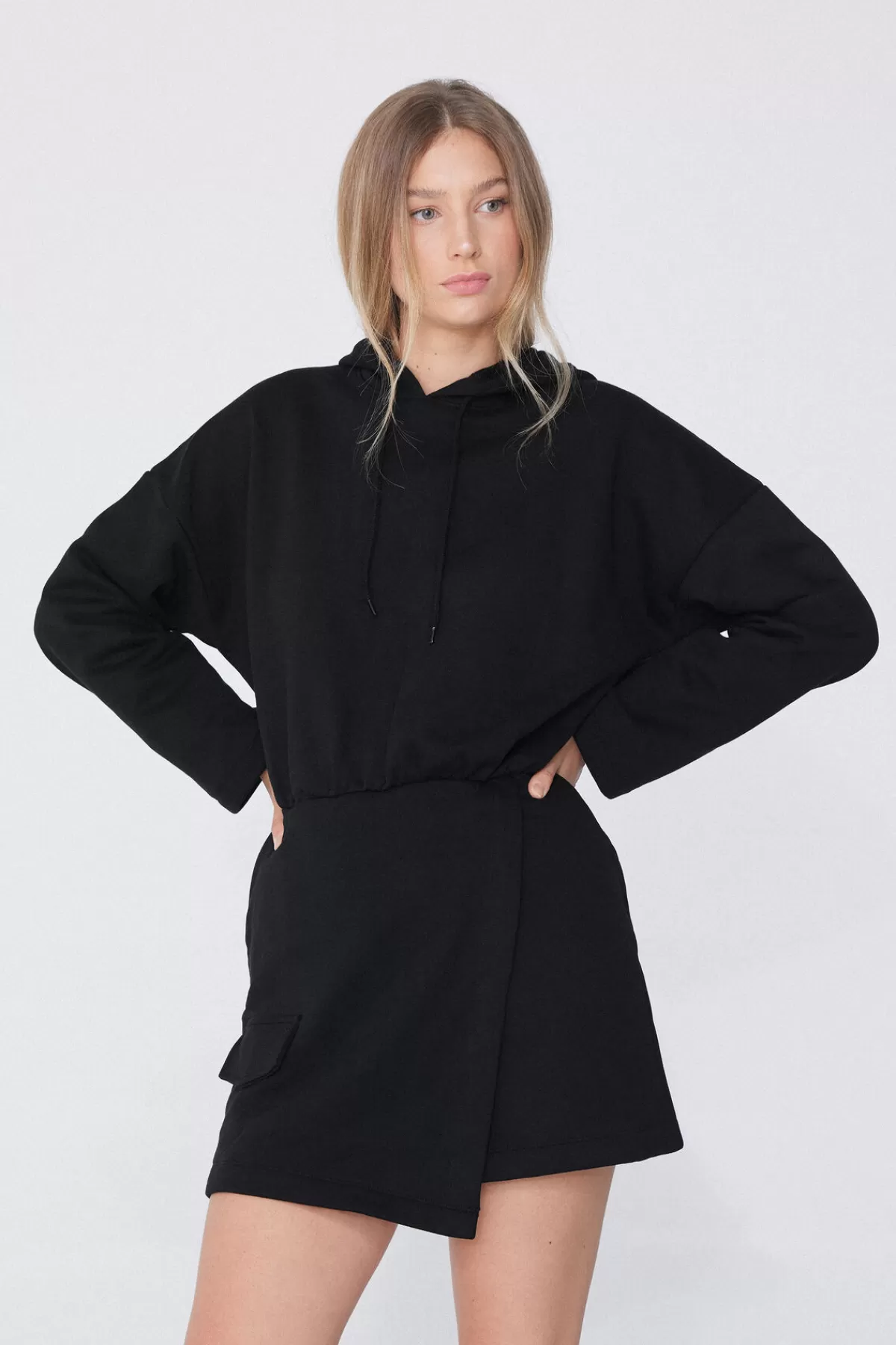 Tezenis Abito in Felpa Donna - Cappuccio Morbido, Abito Corto Casual per Autunno