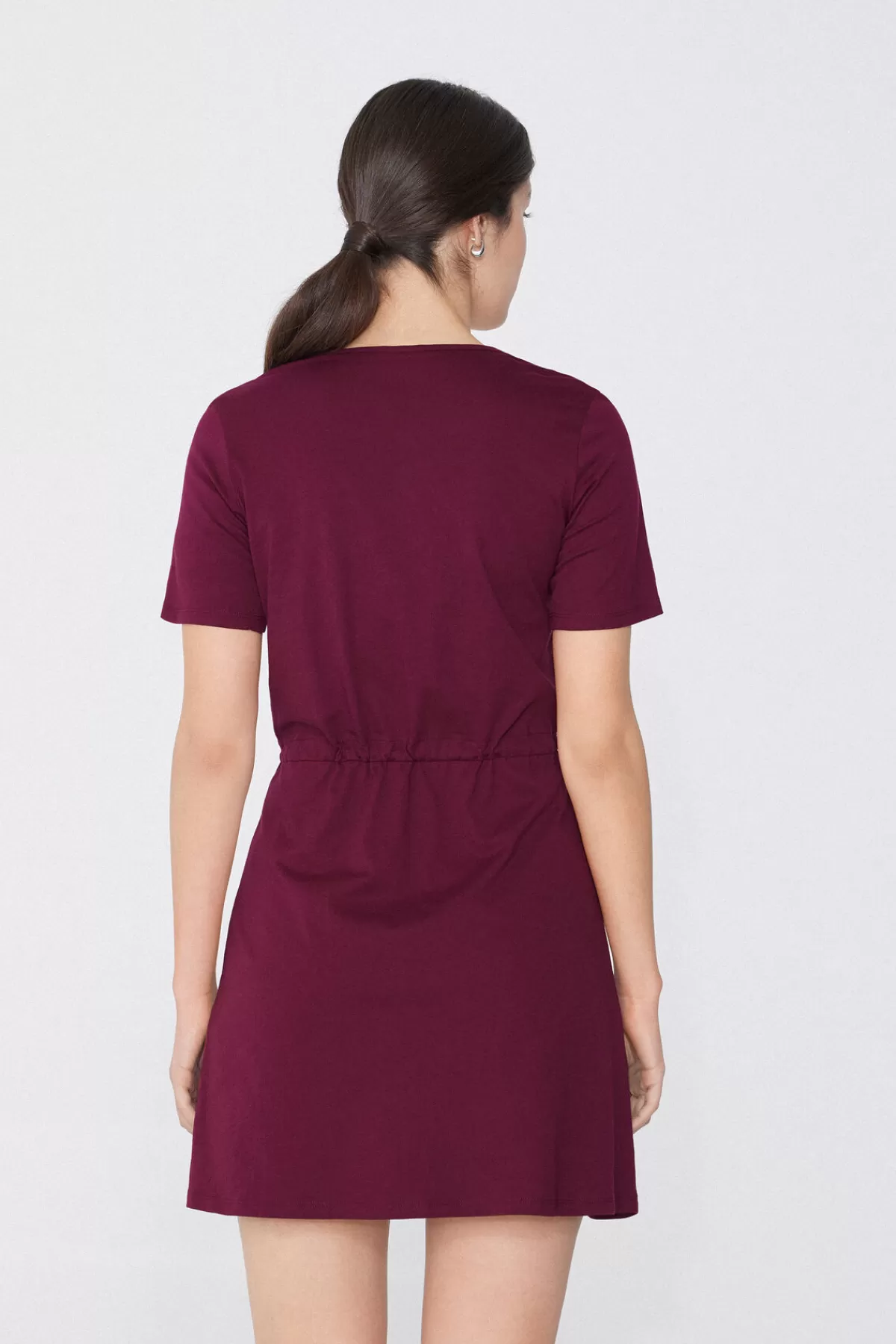 Vestito Mezza Manica Donna con Scollo a V - Abito Estivo in Cotone Comodo e Stiloso da Tezenis